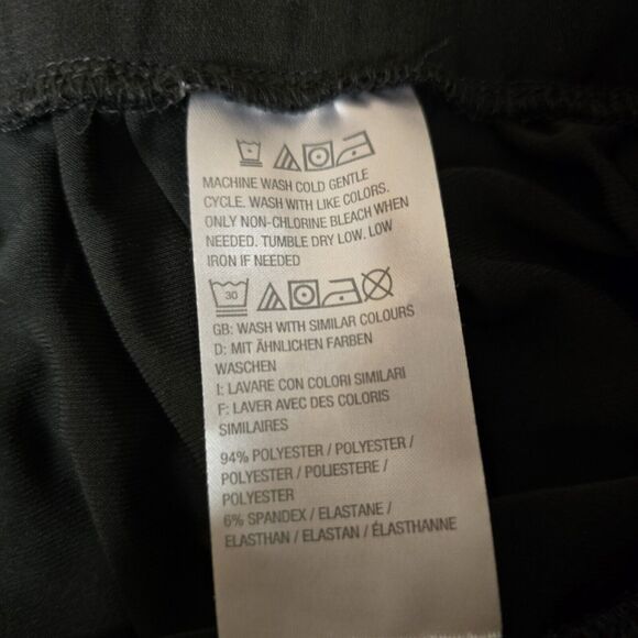 G.I.L.I. Black Pull On Stretch Elastic Waist Wide Leg Pants Womens Large Petite - Picture 4 of 8